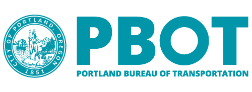 City seal and PBOT logo in teal color