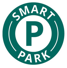 SmartPark logo in dark green that reads "SmartPark" with a large P for parking.