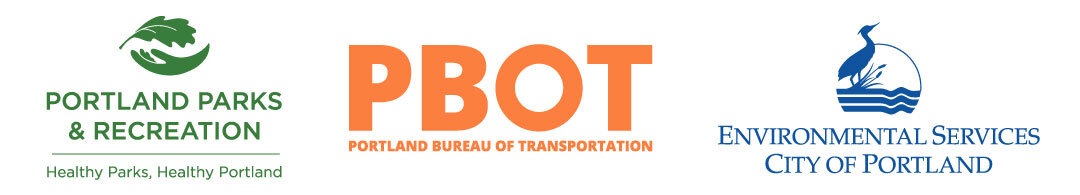 Portland Parks, Transportation, and Environmental Services logos