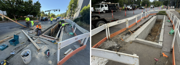 Stormwater swale on SW 4th Avenue 