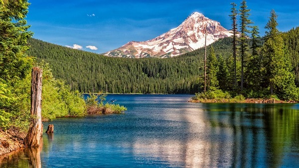 Water- Bull Run Lake with Mount Hood Day