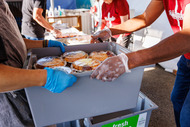 Meals being served to celebrate 1 year anniversary at Sunderland RV Park