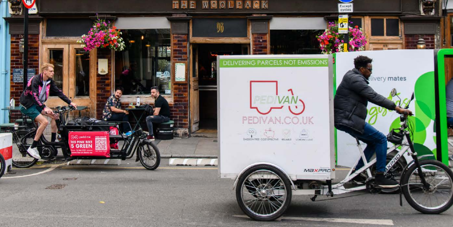 BPS - bicycle with large cargo box riding in the street