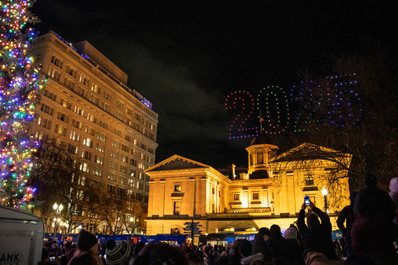 Pioneer Courthouse Square New Year's Eve drone show
