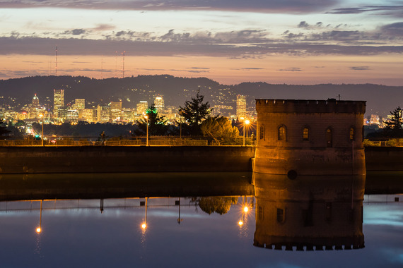 Mt. Tabor reservoir sunset