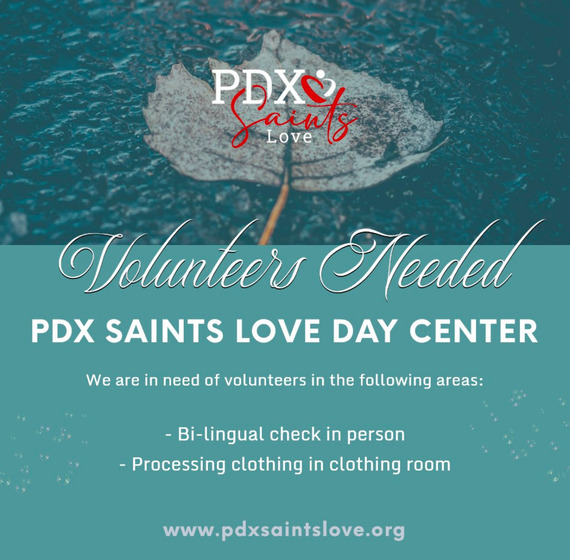 PDX Saints Love volunteers needed in bilingual check in, processing clothing