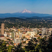 Mt. Hood and downtown Portland skyline