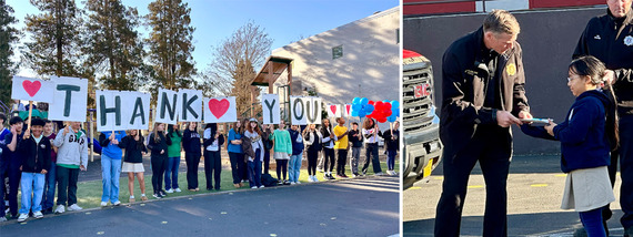Holy Cross School thank you firefighters