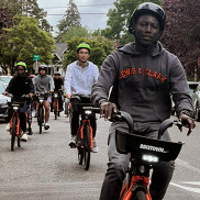 Safe Routes to Schools youth riding BIKETOWN bikes