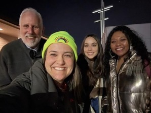 Visiting nighttime shelter with Mayor Wilson and local colleagues