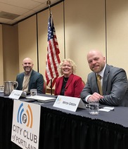 Councilor Zimmerman, Councilor Clark, and Councilor Green at City Club event