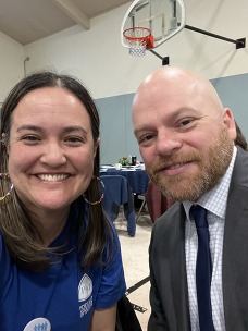 Councilors Koyama Lane and Green at the Jobs with Justice Faith and Labor Breakfast.