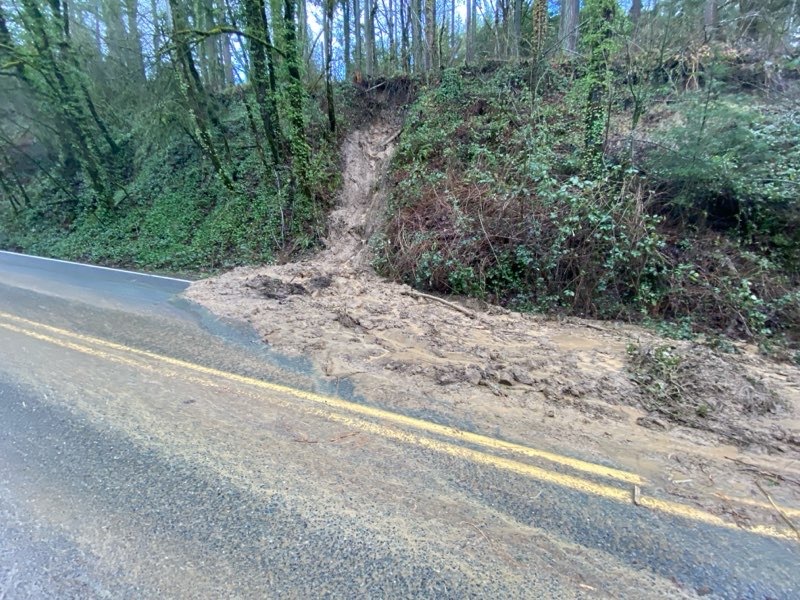 Landslide on NW Cornell Road Sunday February 23 2025