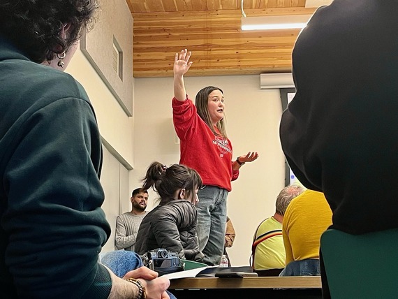 Picture of me addressing this weekend's Renter's Town Hall. 