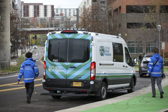 Portland Street Response van and staff
