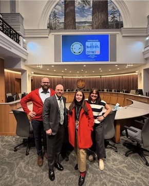 Councilors Dunphy, Green, Morillo, and Koyama Lane in Council Chambers