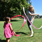 Playing in a park with a child