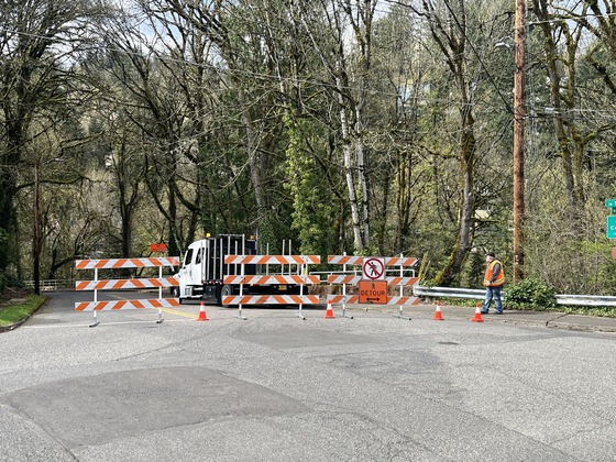 SW Tichner Drive is closed because of a landslide 2025