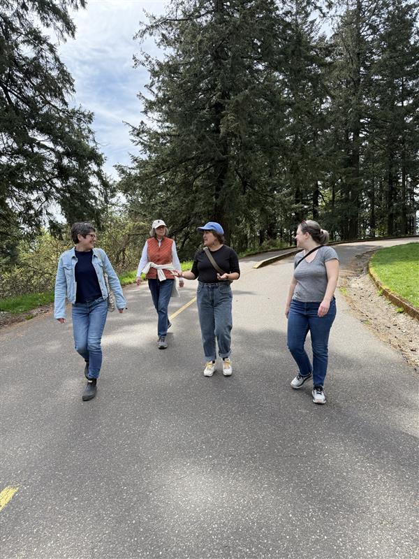 Councilor Koyama Lane Walking with Volunteers from Friends of Mt. Tabor Park