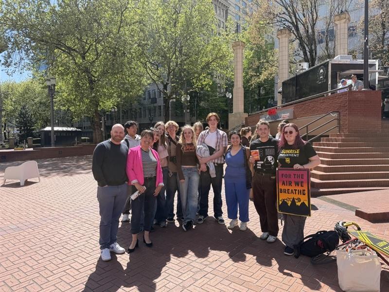 Councilors Koyama Lane and Green at the Youth Climate Strike