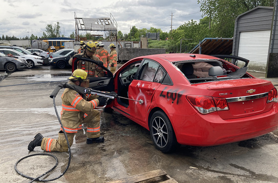 Cold Cut Cobra lance machine helps put out electric vehicle fires