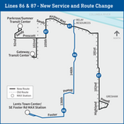 Trimet map of new service line
