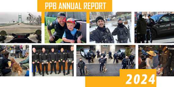 Police Bureau collage of photos to promote 2024 Annual Report sessions