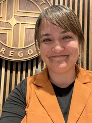 Tiffany Koyama Lane on the dais