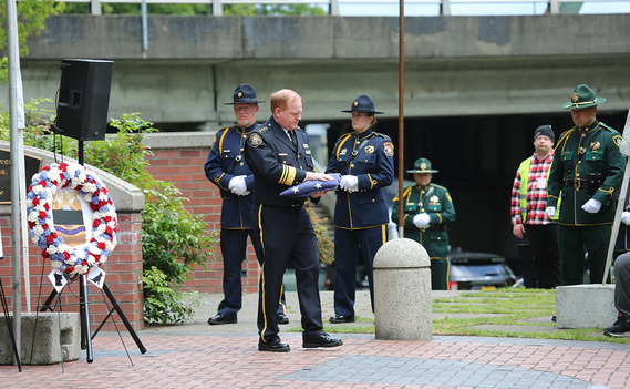 Portland Police memorial wall ceremony with Chief Day
