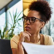 Meeting photo shows a woman listening