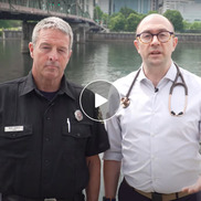 Water safety video still with Rick Graves and Dr. Bruno