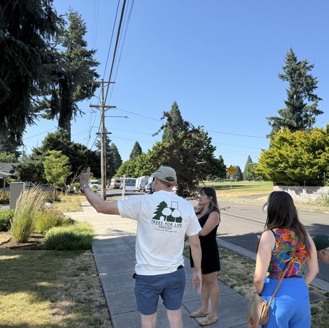 Councilor Koyama Lane and Councilor Morillo on a Tree Walk
