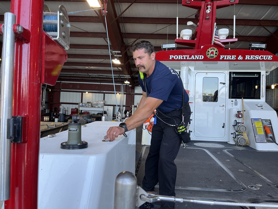 Firefighter Colin Mcgladrey is a harbor pilot for Fire Boat 21