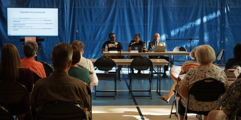 Community meeting at a community center