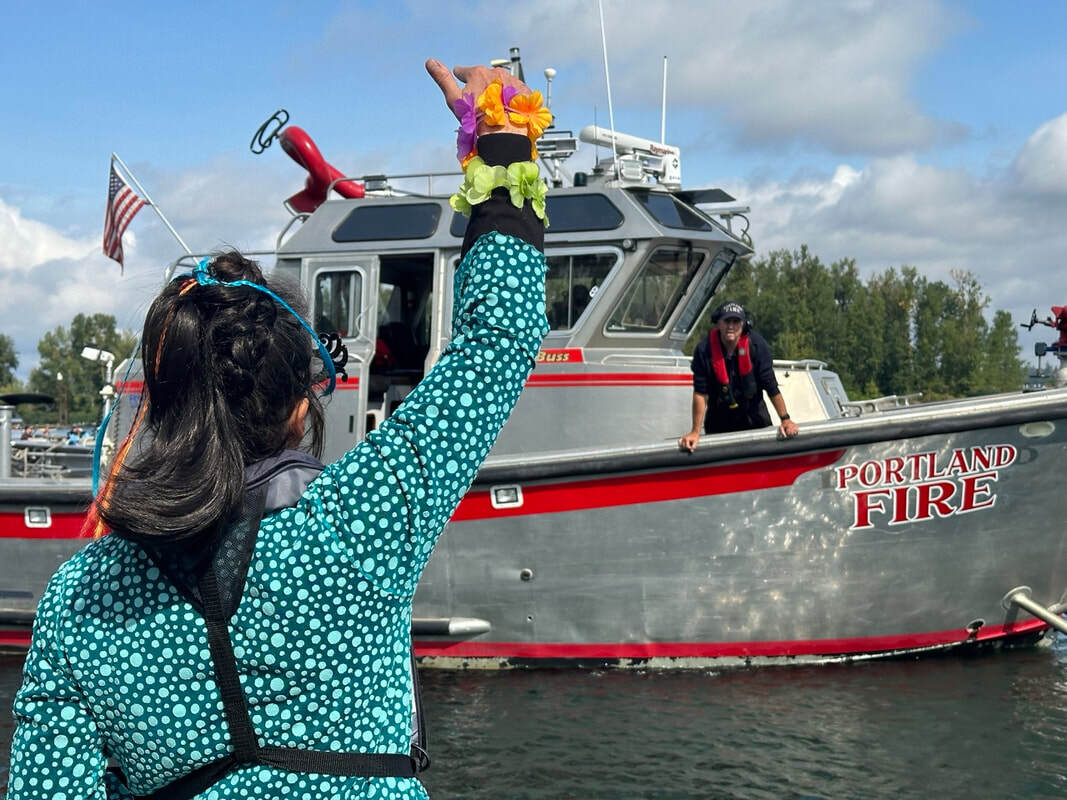 Smile Boat Parade with Portland Fire boat