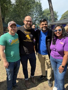 Councilor Avalos with Councilors Green, Dunphy, and Kanal at the Labor Day Picnic