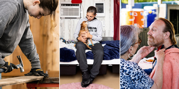 Collage of photos for supporting shelters - support our shelters