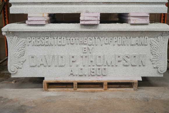 Water - M&C - Thompson Elk restored granite fountain base