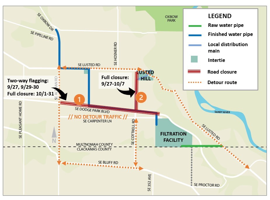 WATER Filtration Traffic Impacts Detours 092925