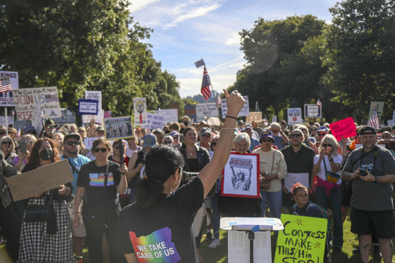 Peaceful protest and protesters along Waterfront