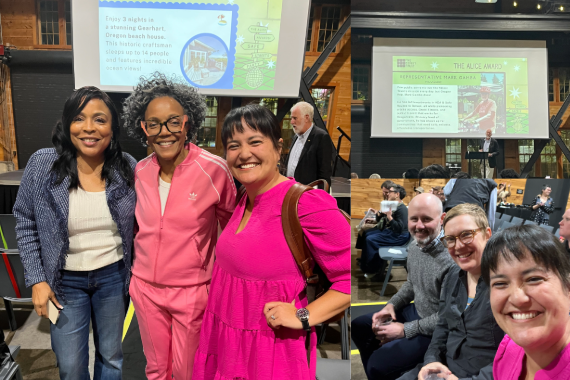 Collage of photos of Councilors Smith and Koyama Lane, PBOT director Millicent Williams, Brendon Haggerty and Vision Zero policy manager Dana Dickman