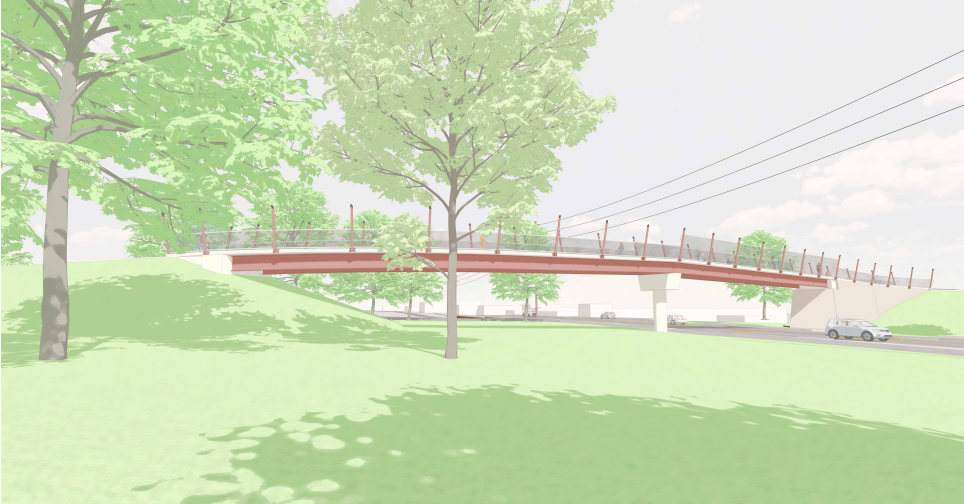 Bridge Rendering Spanning Columbia Blvd. from Chimney Park 