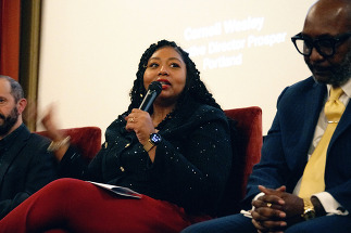 Councilor Avalos speaks at panel