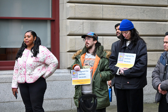 Councilor Avalos at Welcome Home Coalition Rally