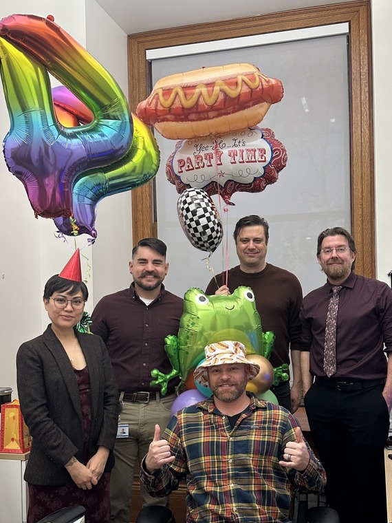 Councilor Green and staff on his birthday