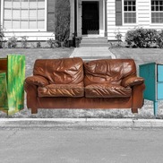 Bulky waste illustration - sofa at curb