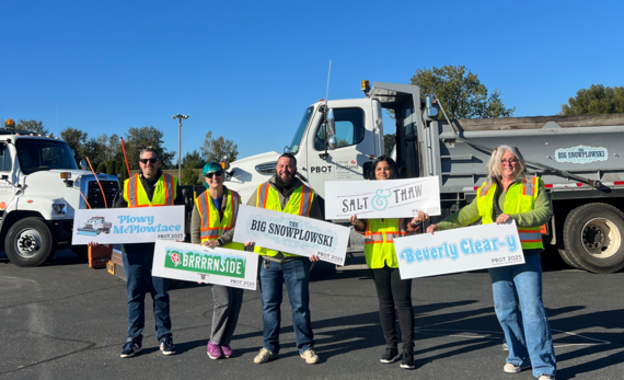Snowplow naming photo shows last year's winners