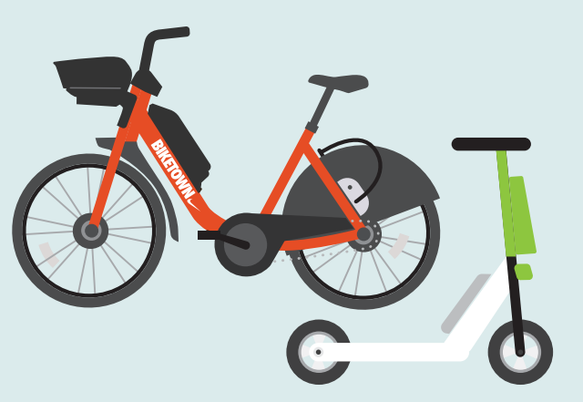 e-bike and e-scooter graphic