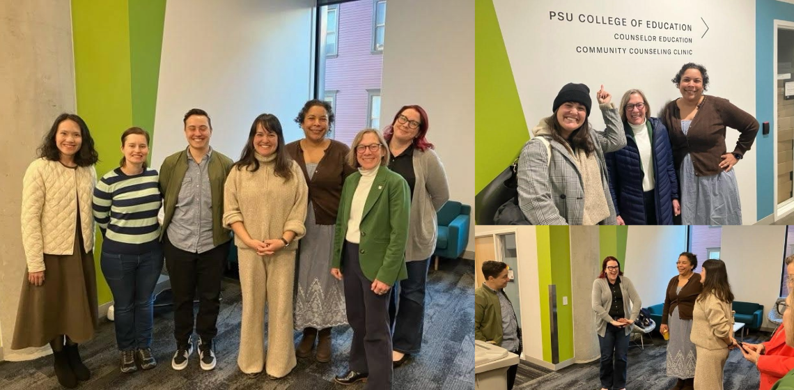 collage of three images from tour of Portland State University Counseling Center