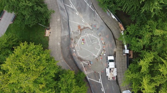 Thompson Elk Fountain construction site